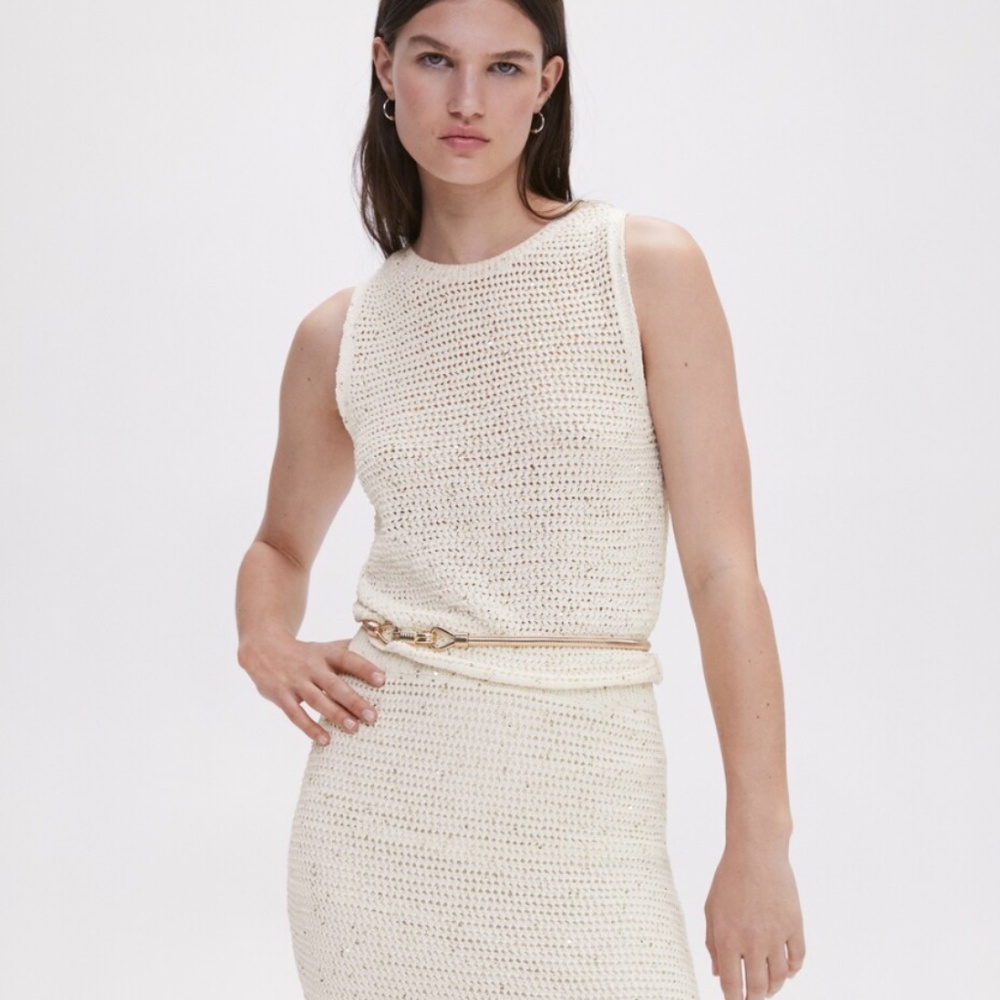 Mango Knitted Set, Top Size S, Skirt Size M